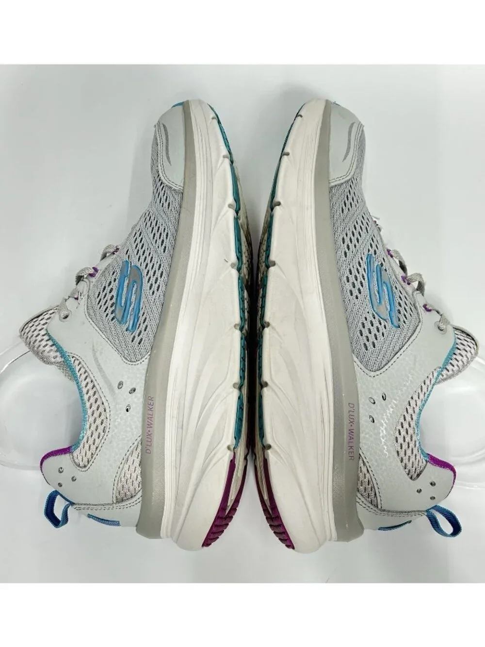 Skechers D’ Lux Walker Infinite Shoes Women’s Sz 8 Grey 149023 Running Sneakers